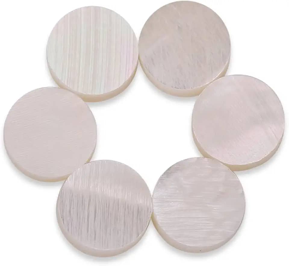 Marcadores de escala de guitarra, decalques de traste, pontos de 6 mm embutidos, marcadores embutidos para guitarra, ukulele, baixo, bandolim banjo (12 vendidos)