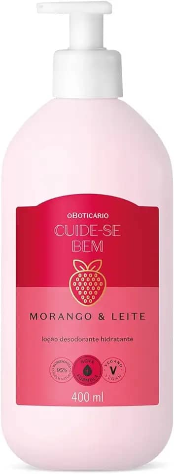 Loção Hidratante Desodorante Corporal Cuide-se Bem Morango e Leite 400ml