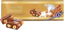 Chocolate Lindt Premium, Ao Leite Com Avelã, Barra de 300g