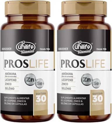 Kit 2 ProsLife Óleo De Semente De Abóbora + Licopeno + Zinco + Selênio 30 Cápsulas de 750mg Unilife