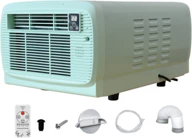 Ar condicionado portátil 2226BTU, unidade de ar condicionado de baixa potência de 280 W, mini ar condicionado com controle remoto, função de temporização, adequado para barraca de acampamento, traile