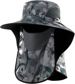 Chapéu de Pesca Camuflado Passeio Trilha Acampamento com Proteção do Sol UV