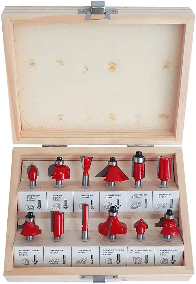 Kit De Fresas Para Tupia Madeira 6mm Com 12 Peças Charbs