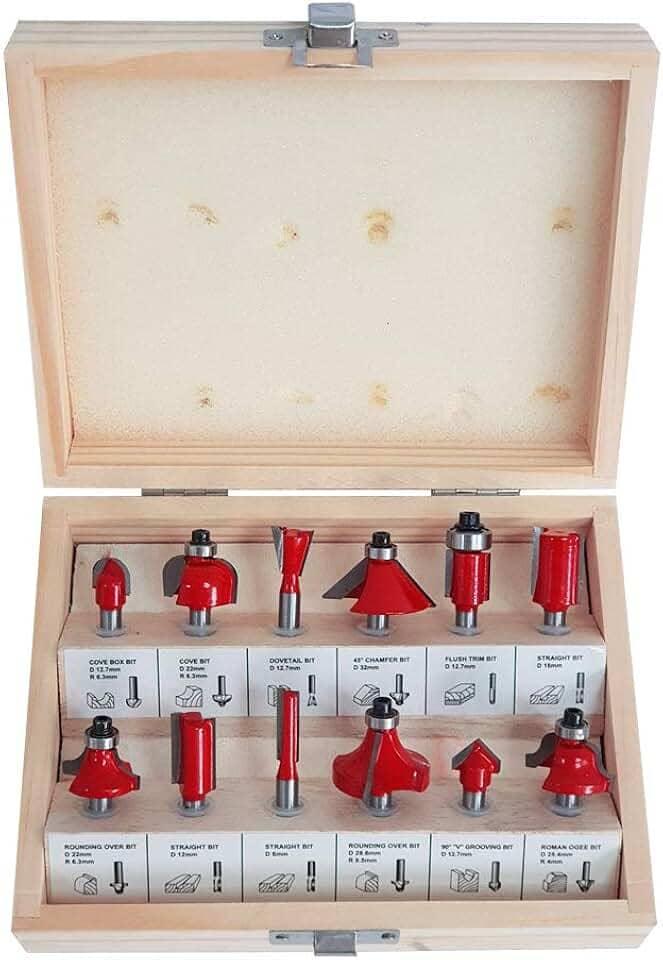 Kit De Fresas Para Tupia Madeira 6mm Com 12 Peças Charbs