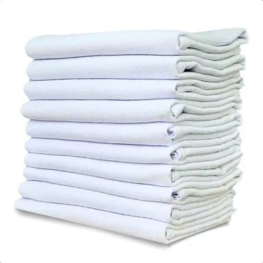 Kit 10 Panos Prato Branco Liso Pé De Galinha Limpeza Multiuso PP24