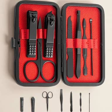 Conjunto de manicure, acessórios para cuidados pessoais, kit de cortadores de unhas de aço inoxidável, kit de manicure e pedicure com presente de viagem para marido, namorado, homens, pais