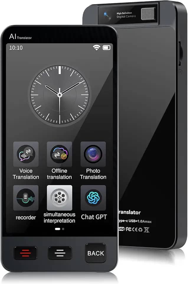 Dispositivo tradutor de idiomas offline, Tradutor instantâneo M80 ChatGPT sem necessidade de WiFi, tradução de voz bidirecional em tempo real, gravação e tradução de IA de foto para viagens de