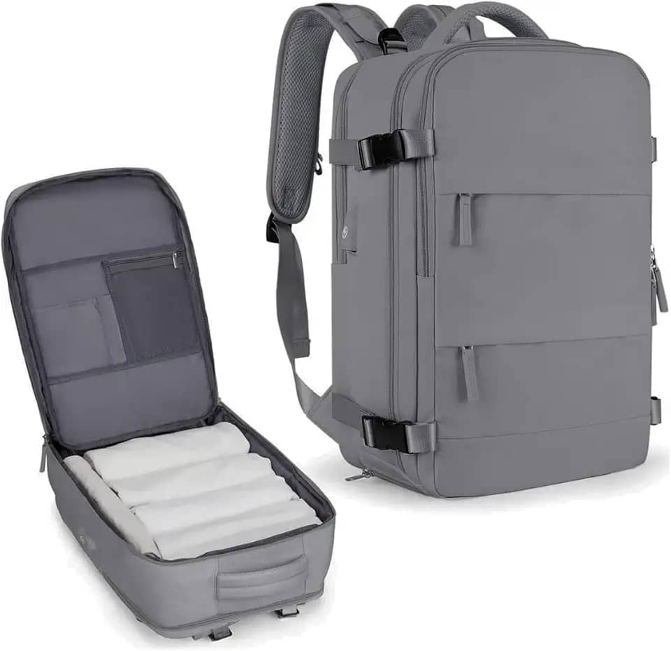 Mochila De Viagem Avião Grande Multifuncional Unissex - Mochila De Mão Com Porta USB, Compartimento para Tênis, Notebook