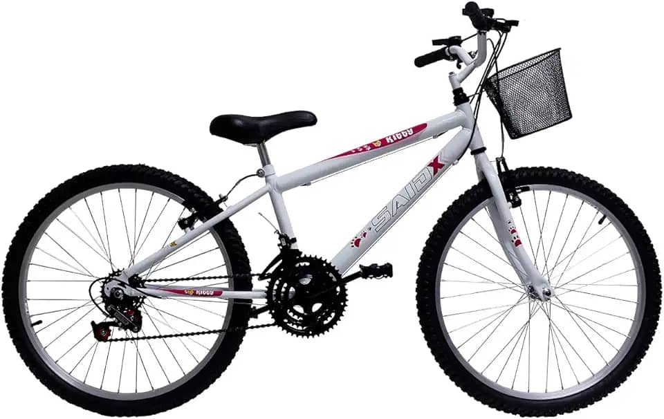 Bicicleta de Passeio Saidx Bike Feminina - Aro 24 18 Marchas - Freios V Brake