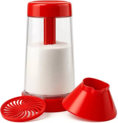 Tapioqueira Polvilhador Peneira de Goma para Tapioca e Beiju Manual com Armazenamento PREMIUM (Vermelho)