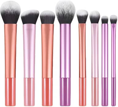 Kit de Pincéis de Maquiagem 8 Peças/ 12 Peças / 15 PeçasProfissional Esfumar Contorno Cerdas Sintéticas Macias - Completo para Todos os Tipos de Make (8 Peças)