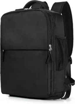 Mochila de viagem grande feminina, bagagem de mão, mochila impermeável para fazer trilha e esportes ao ar livre, mochila escolar, E preto