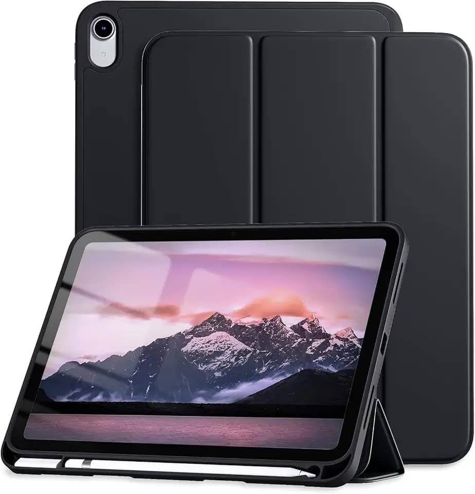 Capa Case PREMIUM Anti Impacto com função sleep e suporte para iPad 10 10.9" e iPad 11 A16 2025 Com Compartimento Para Pencil Caneta Tampa Magnética (Preto)