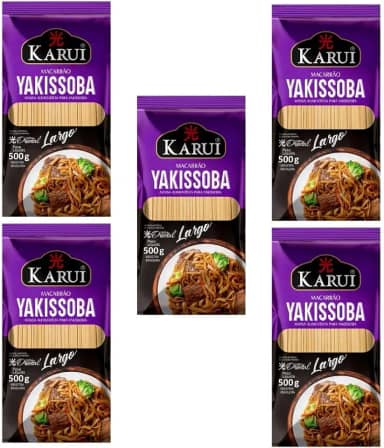 Kit 05 Macarrão Para Yakissoba Yakisoba Largo Karui 500gr