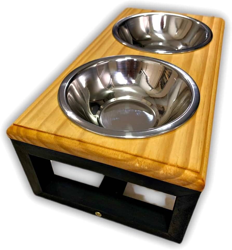 Comedouro Elevado Duplo Para Cães e Gatos - Tamanho P