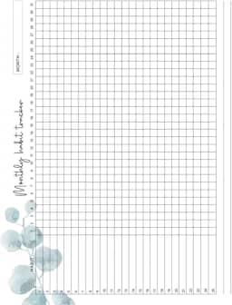 Monthly Habit Tracker: Undated 109 Month with Spaces for 25 Daily Habits Beautiful Watercolor Green Leaves