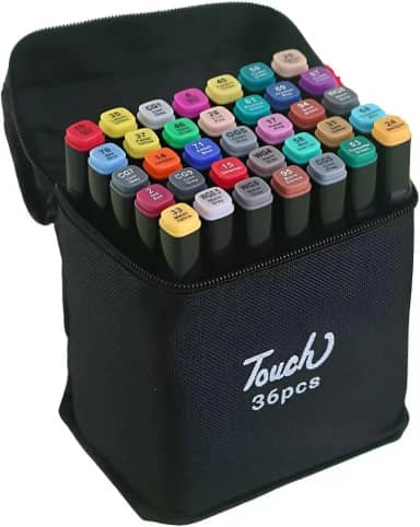 Canetas para Pintar Bobbie Goods, Caneta Touch 36 Cores, para Livro de Colorir, Marcador - Canetinhas Ponta Dupla, Secagem Rápida, Base de Álcool, Não Tóxicas - Criativo Antiestresse - PREMIUM(36)