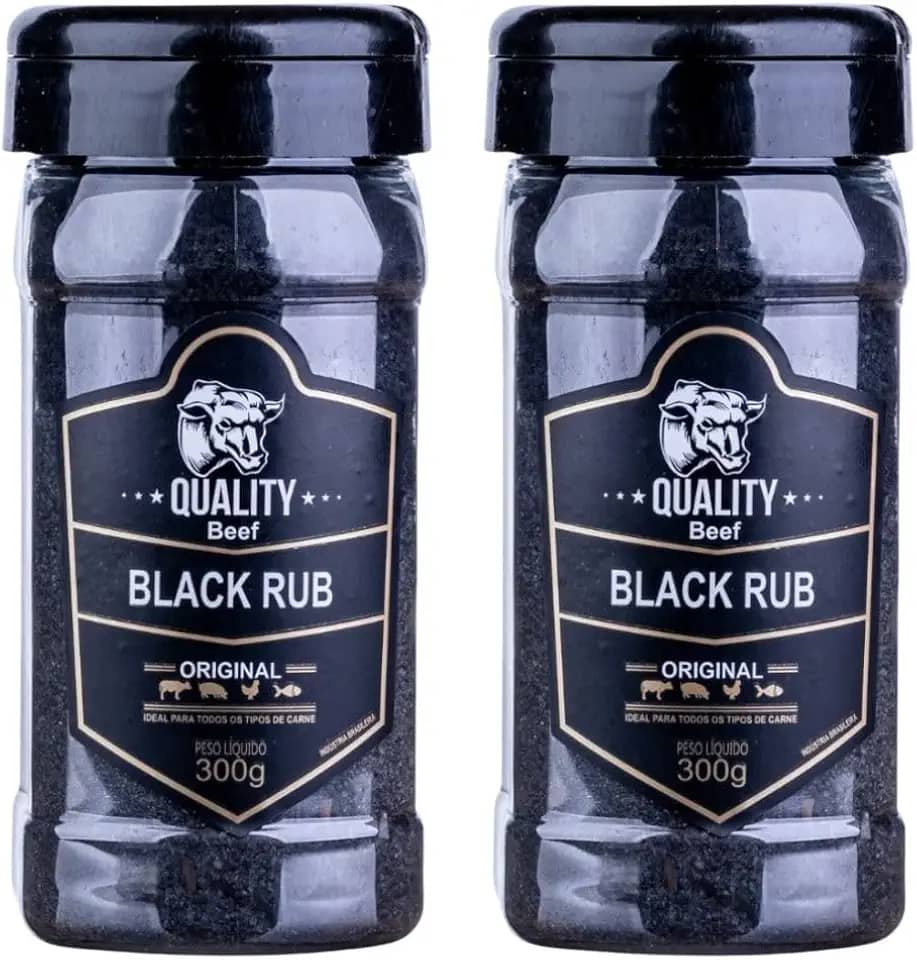 Kit 2 Unidades de Black Rub Original 300g Quality Beef | Temperos Premium para Churrasco e Carnes.