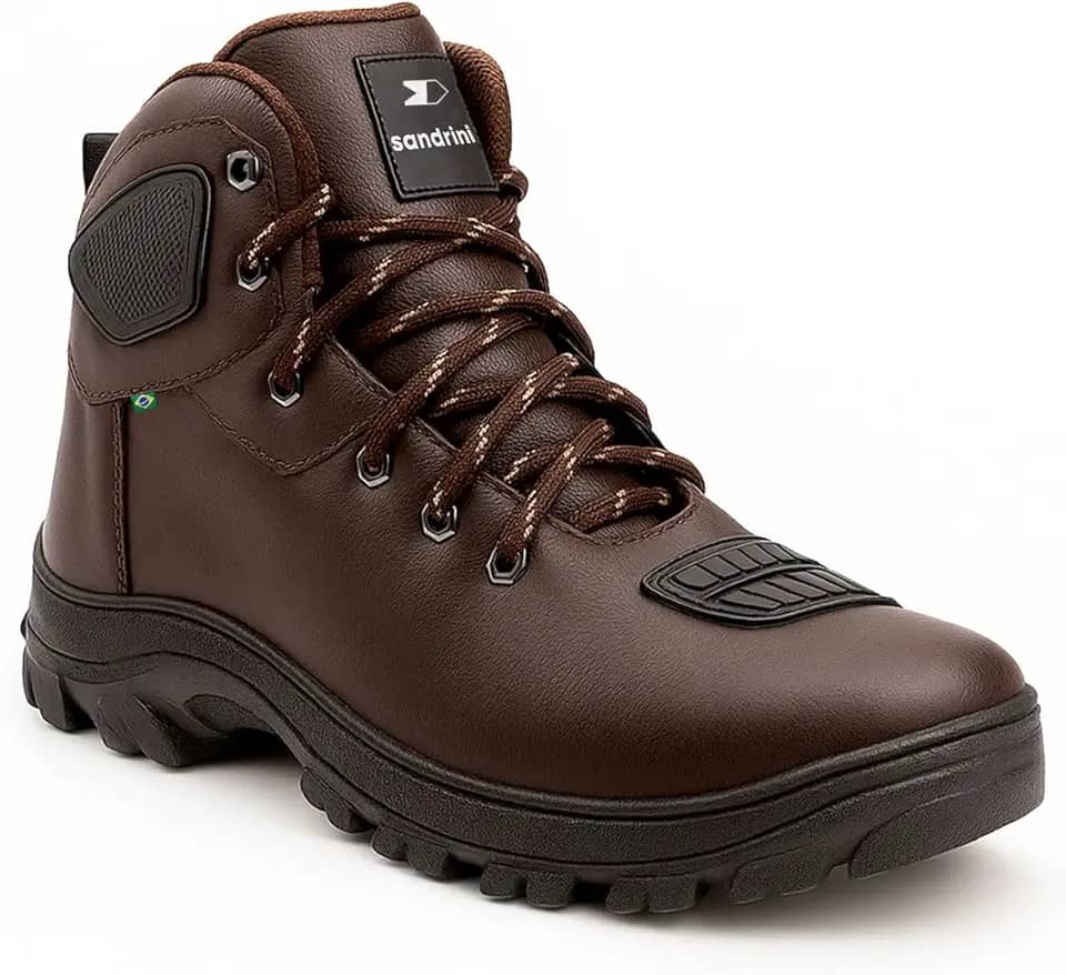 Bota Coturno Defender Sandrini Couro Motoboy Biqueira