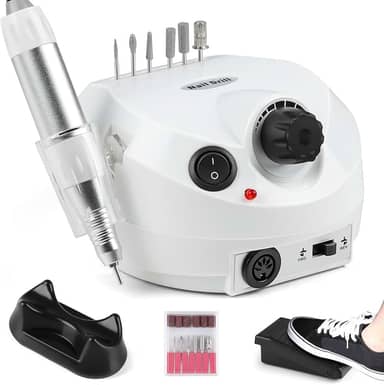 Lixadeira de Unha, Mini Lixa de Unha Eletrica, Lixa Eletrica para Unhas, Lixadeira Motor Elétrica Unha Profissional, com Pedal para Unhas Nail Drill Profissional, Bivolt 110 V - 220 V