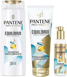 Pantene Kit PRO-V Miracles Equilíbrio Raiz e Pontas com Shampoo para cabelos mistos 300 ml, Condicionador Hidratante para pontas ressecadas 250 ml, e o Sérum revitalizador 95 ml