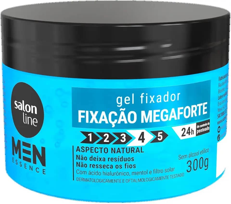 Salon Line Gel Fixador Mega Forte Men Essence Condicionante 300g