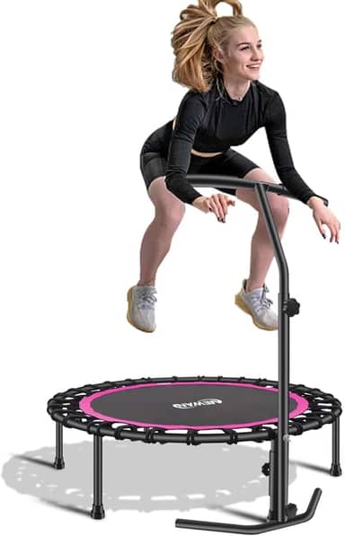 NEWAN 40 "Mini Trampolim Silencioso Fitness Trampolim Bungee Rebounder Jumping Cardio Trainer Treino Para Adultos - Limite Máximo 330 Lbs