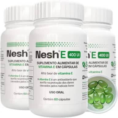 Nesh E 400 UI - Vitamina E Tocoferol - Suplemento em Cápsulas Moles - 60 cápsulas - - Kit 3-180 cápsulas