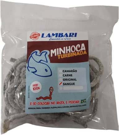 Isca Minhoca Turbinada Pronta Para Pesca De Tilápia Lambari