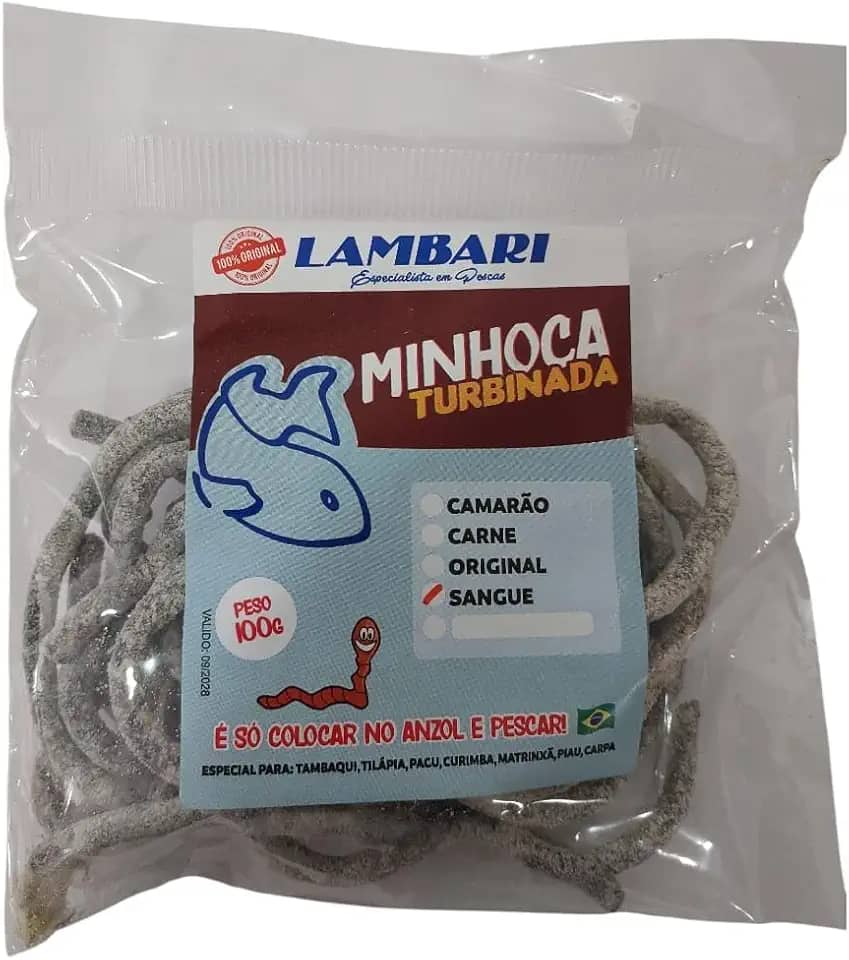 Isca Minhoca Turbinada Pronta Para Pesca De Tilápia Lambari