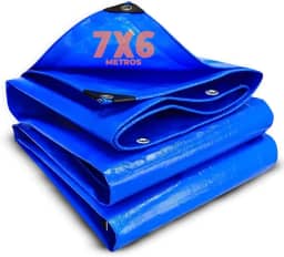 Lona Azul Impermeável Piscina, Toldos, Caminhão 75G 7x6