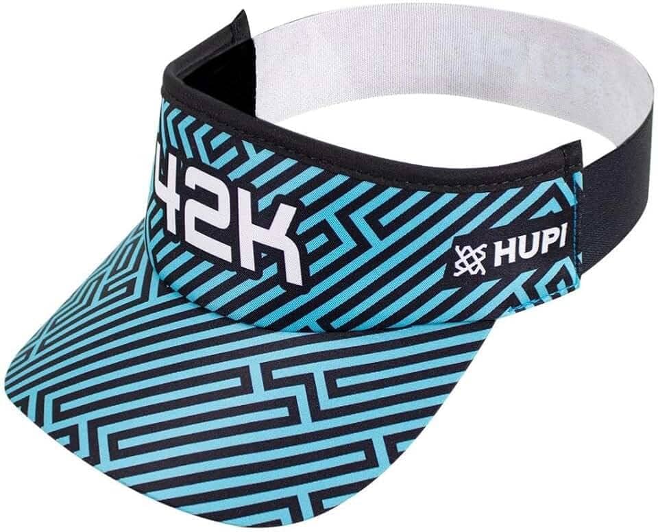 Viseira para Corrida Hupi 42k Grids Azul, Cor: Azul/preto