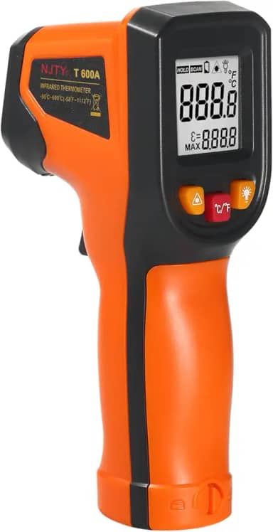 Termômetro infravermelho Pistola de temperatura digital sem contato -50°C~600°C (-58°F~1112°F) com função de emissividade Termômetro infravermelho para industrial, cozinha, automotivo, não para