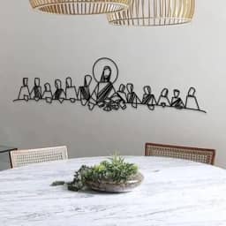 Quadro Santa Ceia Moderna em MDF – Releitura Artística para Sala de Jantar