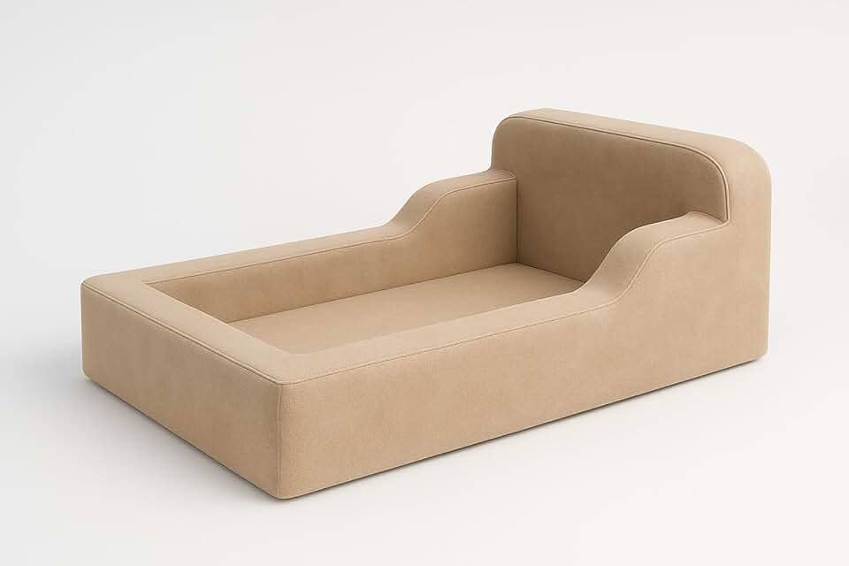 Cama Infantil Montessoriana Bege 100% Espuma, com colchão embutido 0,88 x 1,88 Altura de 40 cm