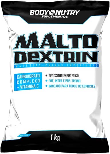 Maltodrextrina 1kg Refil Repositor Energético Pré e Pós Treino Fonte de Carboidratos + Vitamina C Auxilia na recuperação da Função Muscular Matéria Prima Importada Original (1Kg, Morango)