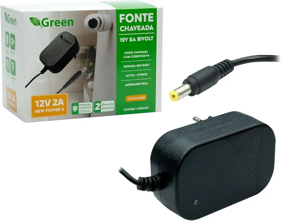 Fonte Chaveada 12V 2A Bivolt Plug 5,5mm X 2,1mm