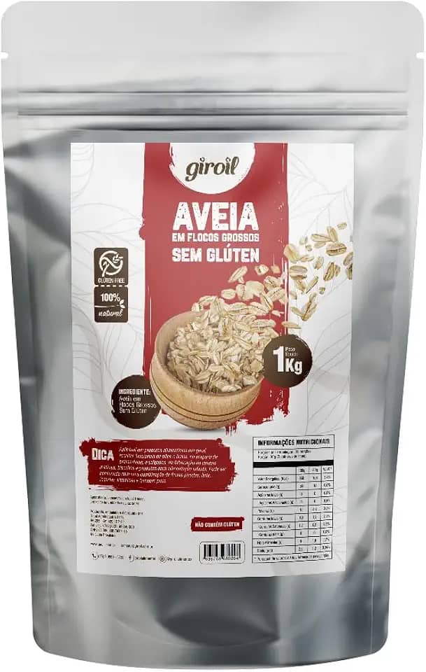 Aveia em Flocos Grossos Sem Glúten 1 Kg