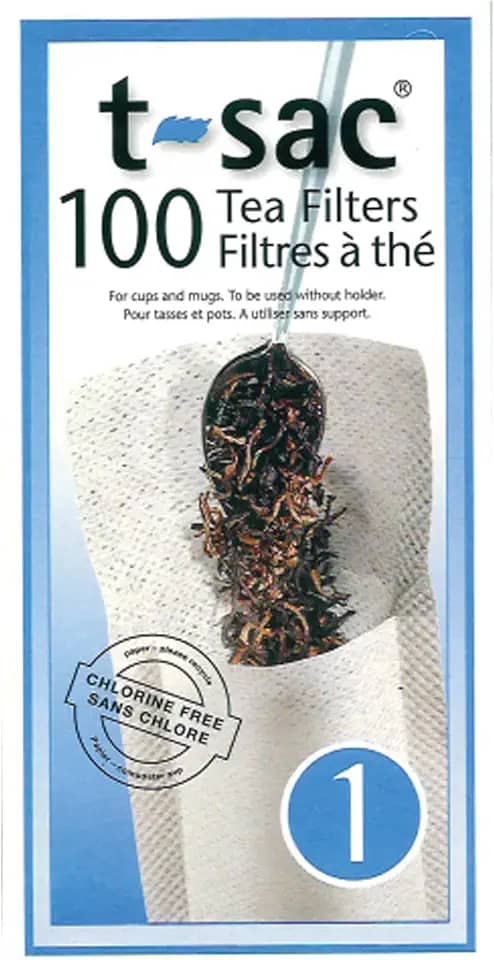 T-Sac Sacos de filtro de chá, infusor de chá descartável, número 1, capacidade para 1 xícara, conjunto de 100