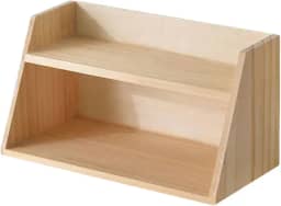 Baoblaze Organizador de de madeira, prateleira de armazenamento de madeira, organizador de maquiagem para quarto, penteadeira, decoração de banheiro, Cor de Madeira