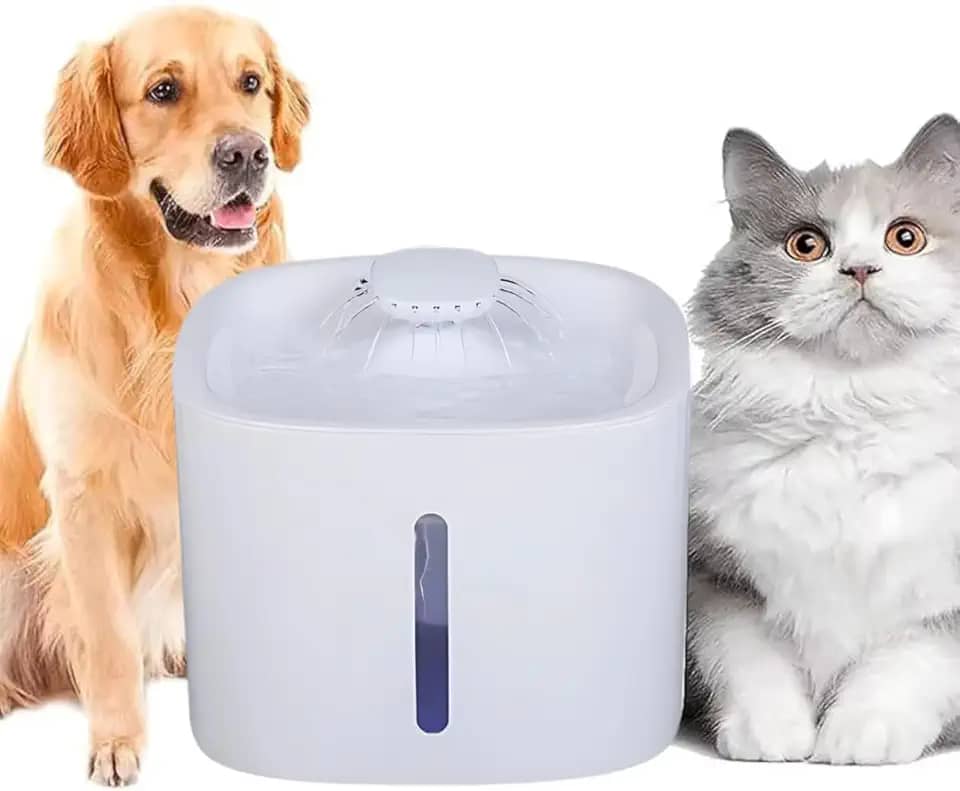 Bebedouro Fonte de Água 3L Tipo Fonte Pet Automático com Filtro,Para Cães Gatos Elétrico Pet, Substituição Do Filtro Da Fonte Para Animais de estimação (Branco)