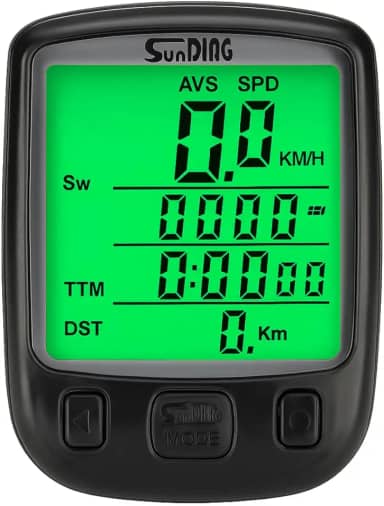 Computador de Bicicleta com Velocímetro, Odômetro, Luz Noturna, À Prova d'Água, Tela LCD