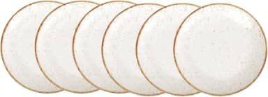 Kit Prato Raso Tramontina Rústico Marrom em Porcelana Decorada 28 cm 06 Peças