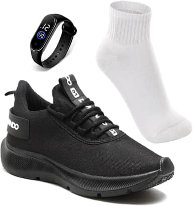 Tenis Masculino Esportivo Academia Corrida Treino Caminhada Confortavel e Leve + Relógio e Meia