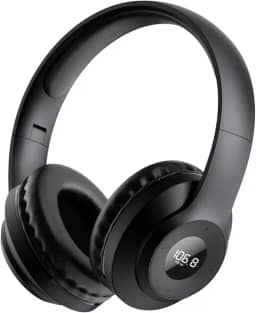 kamapulo Fones de Ouvido de Rádio Fm Recarregáveis e Portáteis X5 com Melhor Recepção, Display Led, Protetores de Ouvido Macios, Receptor de Rádio de Fone de Ouvido Fm para Reuniões, Trabalhos, Caminh