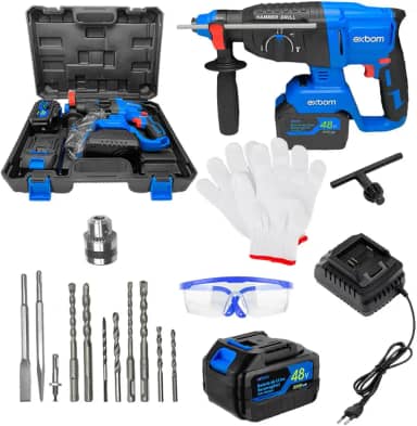 Martelete Perfurador Rompedor Sem Fio 1150W Brushless, Bateria De Lítio 3000mAh, SDS Plus, Alta Potência E Impacto 2.8J, Ideal Para Concreto, Madeira E Metal