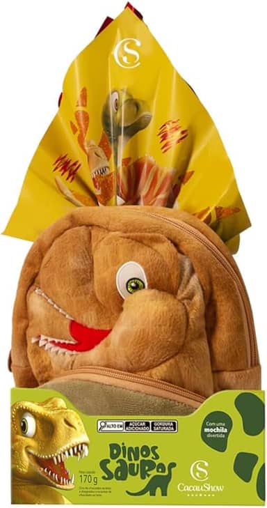 Ovo De Páscoa Infantil Mochila Dinossauros 170g Criança Chocolate ao Leite