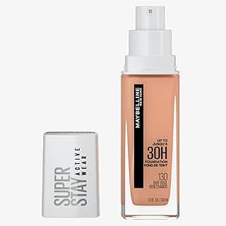 Maybelline NY Base Alta Cobertura Super Stay Active Wear Resistente ao Suor Alta Duração até 30h na Pele, Cor 130 Buff Beige, 30ml