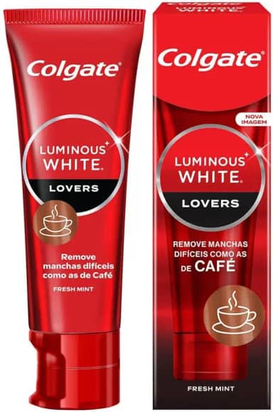 Colgate Creme Dental Clareador Luminous White Lovers Manchas de Café 70g