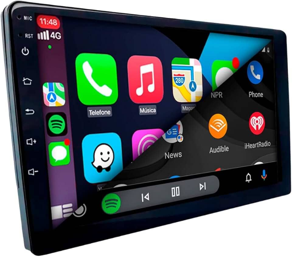 CENTRAL MULTIMÍDIA, MP5 2 DIN TELA DE VIDRO IPS 9" FULL TOUCH, FM, USB, SD, AUXILIAR, BLUETOOTH, ESPELHA ANDROID E IOS COM CARPLAY E ANDROID AUTO, CONECTIVIDADE COM OU SEM FIO
